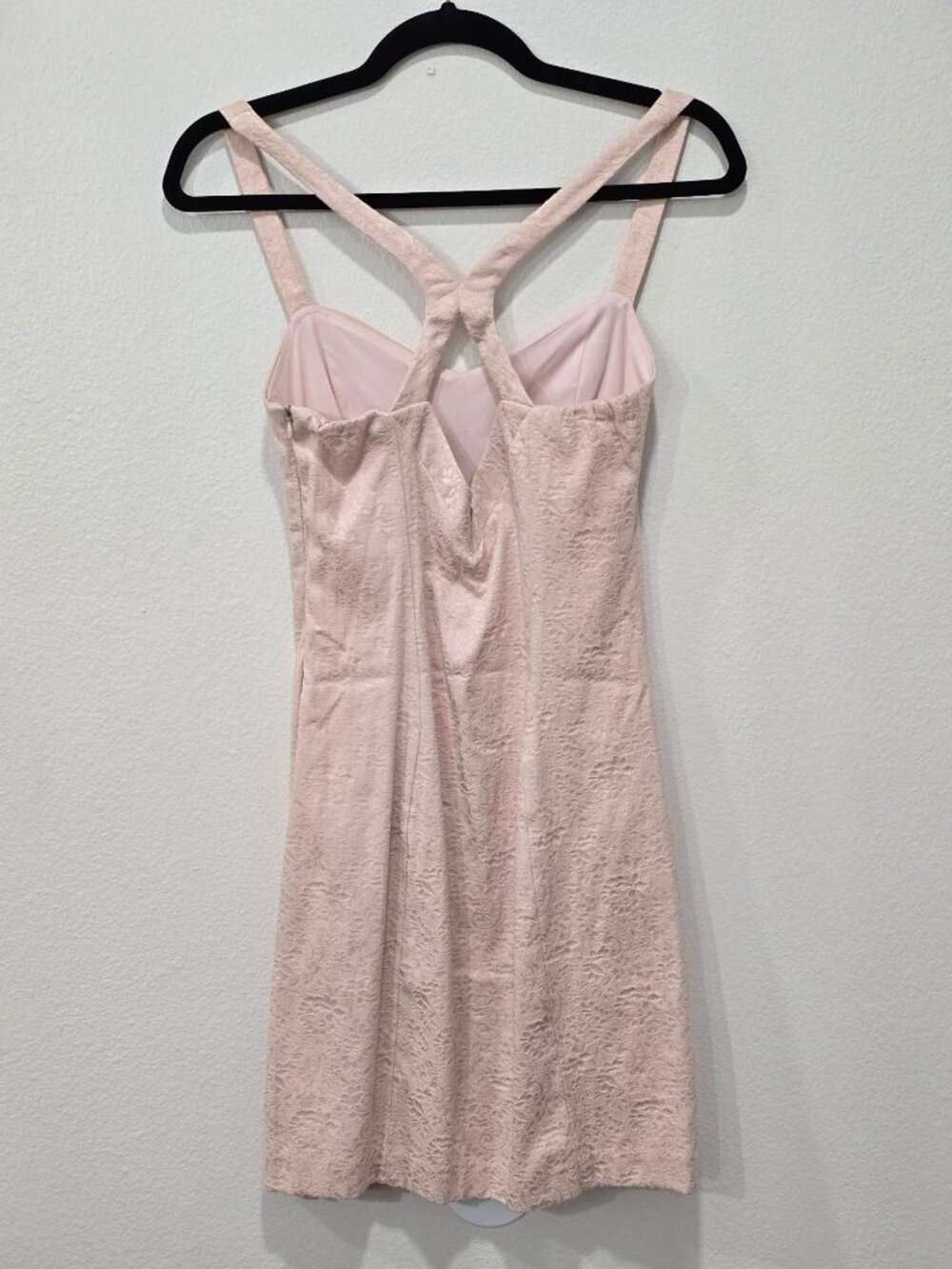 Bershka ✦ Pink Lace Sleeveless Dress ✦ Strappy Back & Side Zip Dressy Collection - Picture 8 of 10